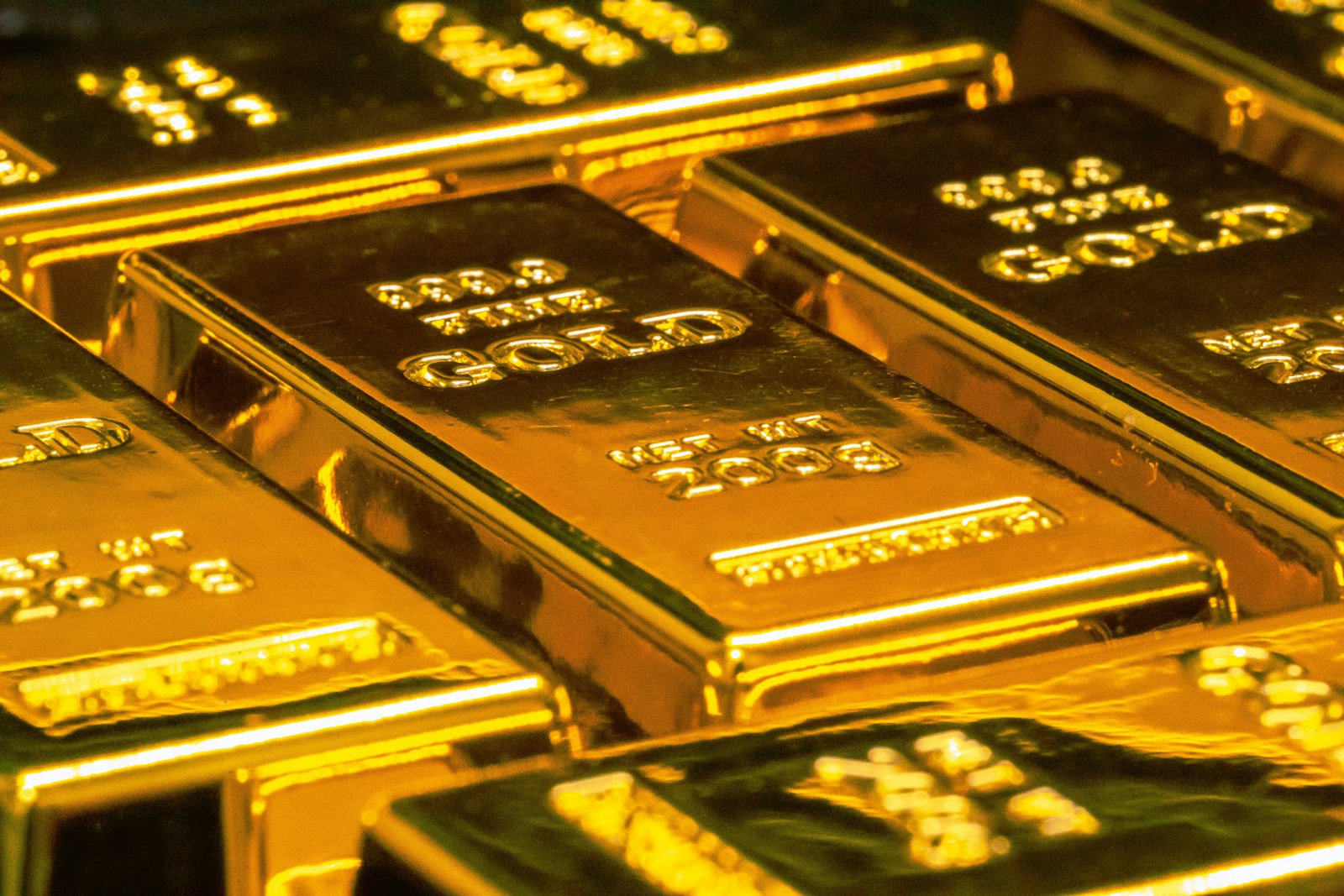 Stacked fine gold bars